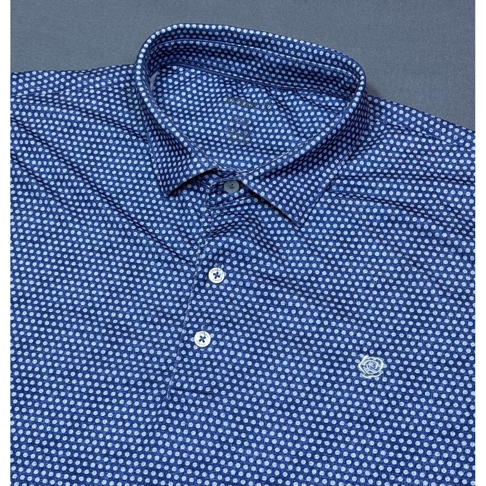 Johnnie-O Performance Polo Shirt Mens XXL Golf Ball All Over Print Dadcore USA